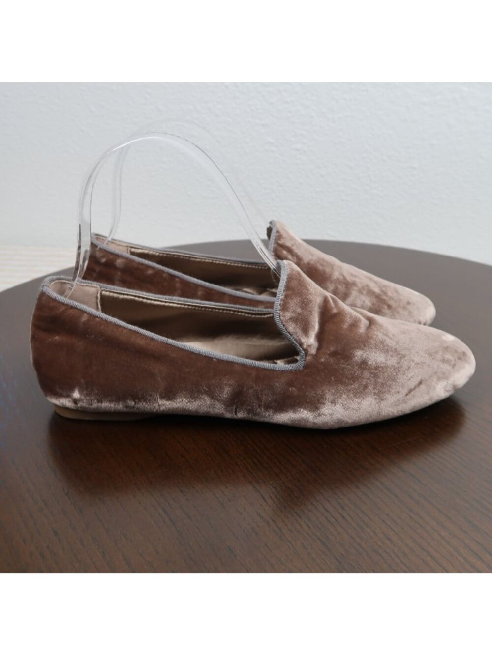 Birdies 7 Starling Brown Taupe Velvet Slip-On Loafers Cushioned Insole Flats - Picture 3 of 9